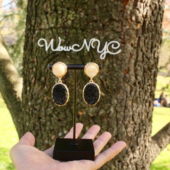 Anthropologie Druzy Quartz Earrings by BaubleBar - Picture 5 of 9